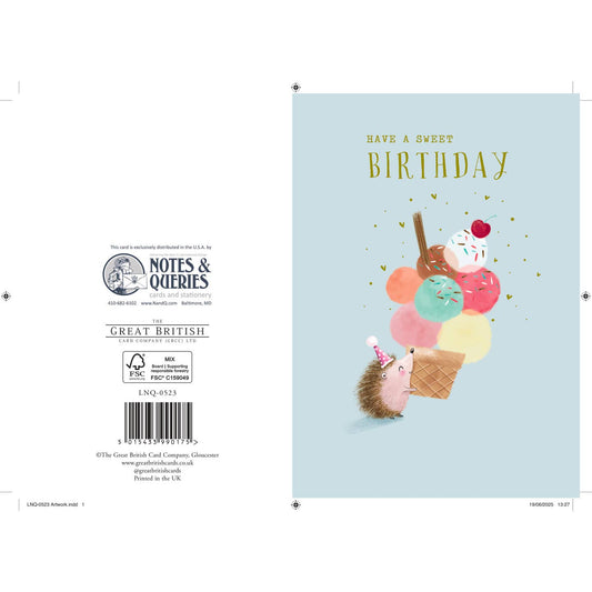 Birthday Hedgehog Children's Greeting Card