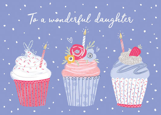 Birthday Daughter Cupcakes Greeting