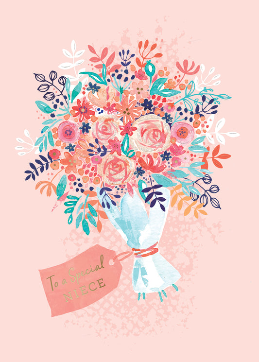 Niece Beautiful Bouquet Greeting Card