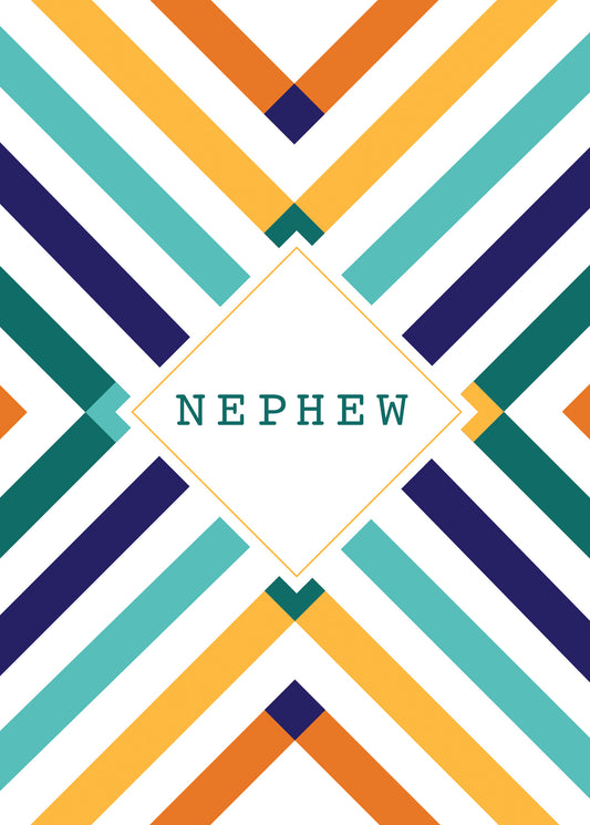 Nephew Diagonal Stripes Greeting Card