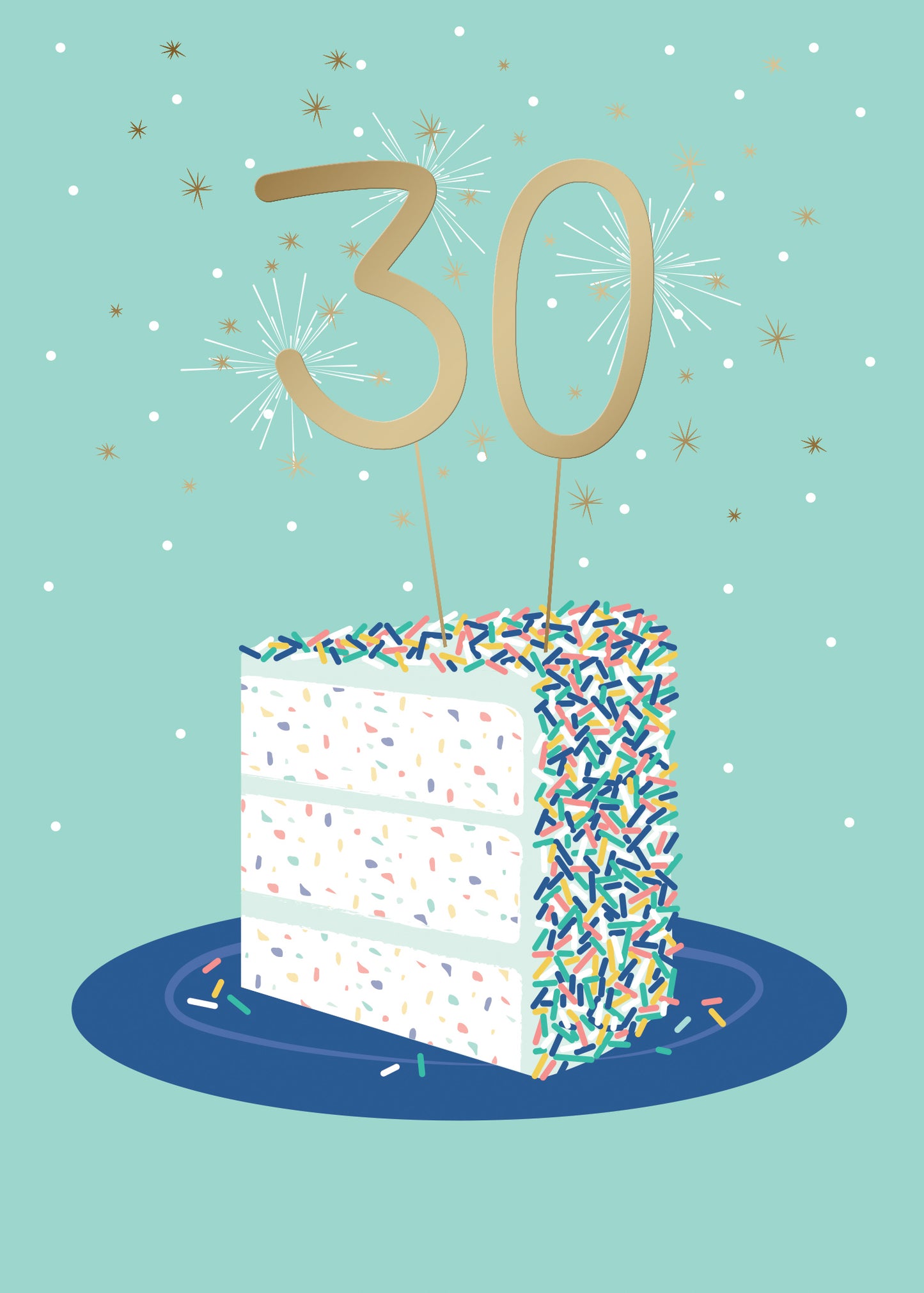 30 on a Cake Greeting Card