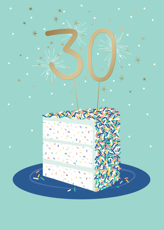 30 on a Cake Greeting Card