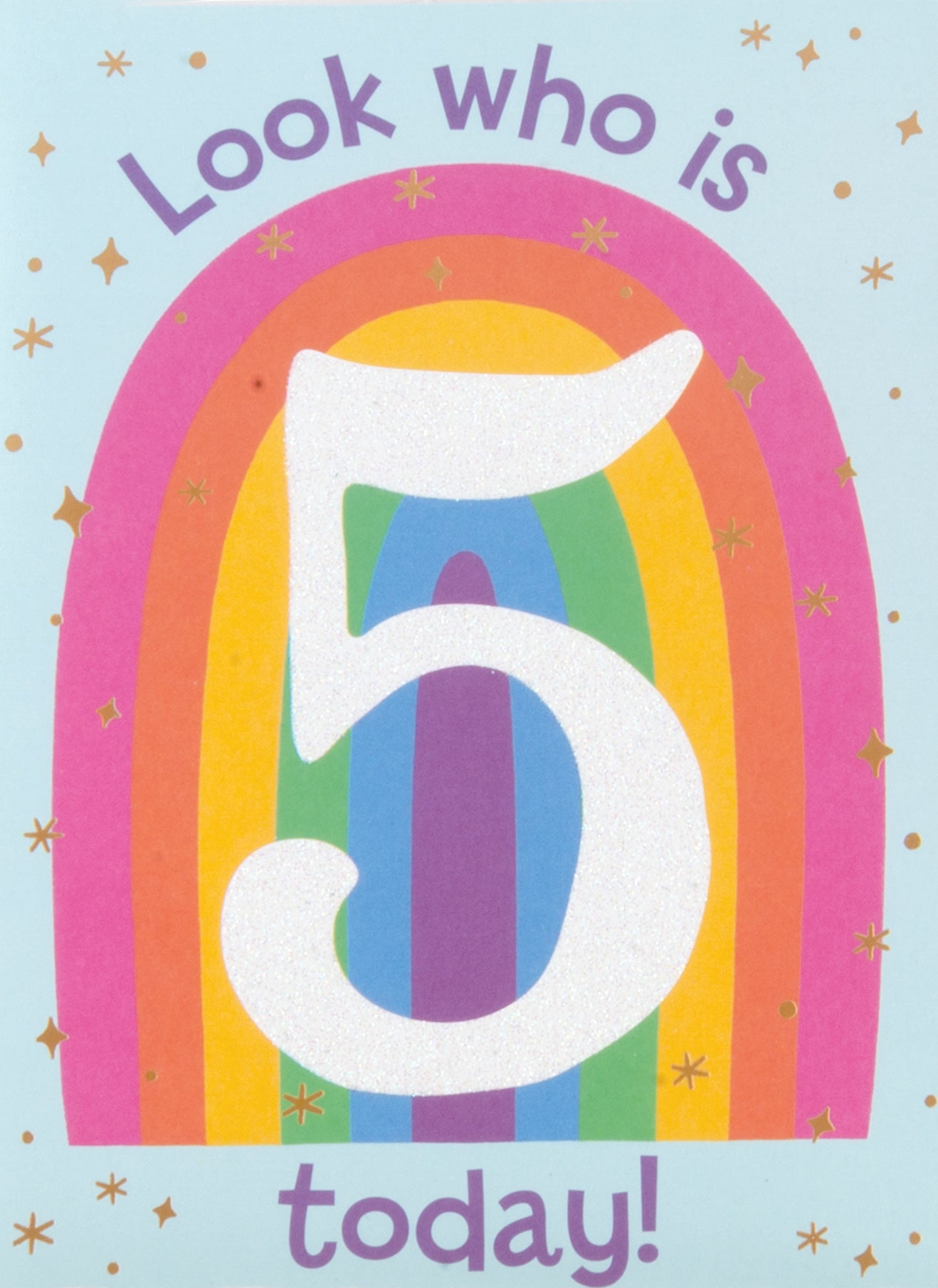 Cool Rainbow With Number 5 Greeting Card