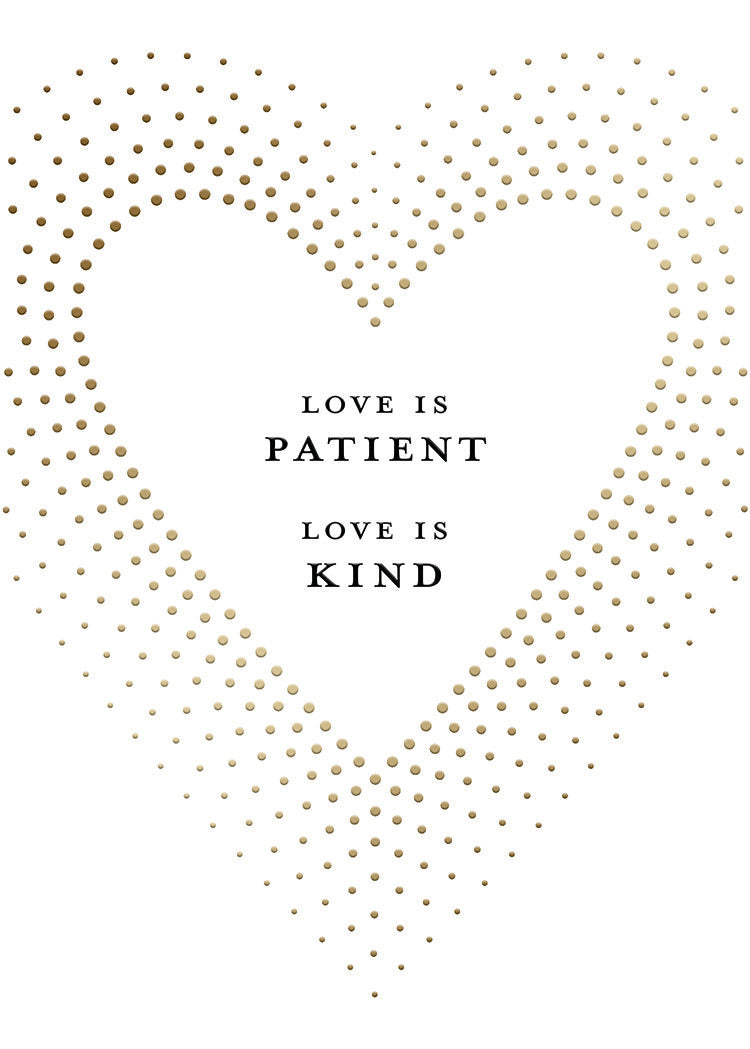 White Heart with Gold Dots Greeting Card