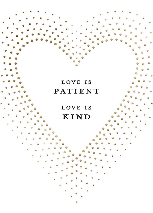 White Heart with Gold Dots Greeting Card