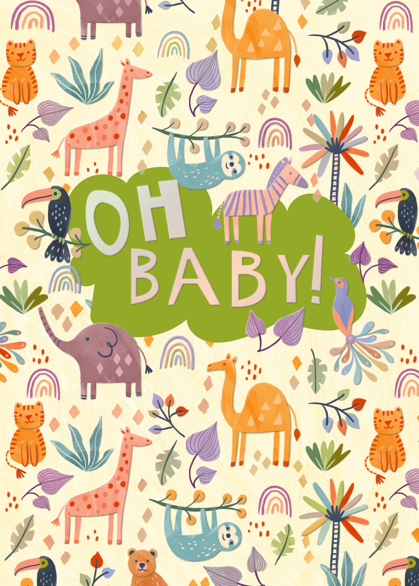 Rainbow Animal Paradise Greeting Card