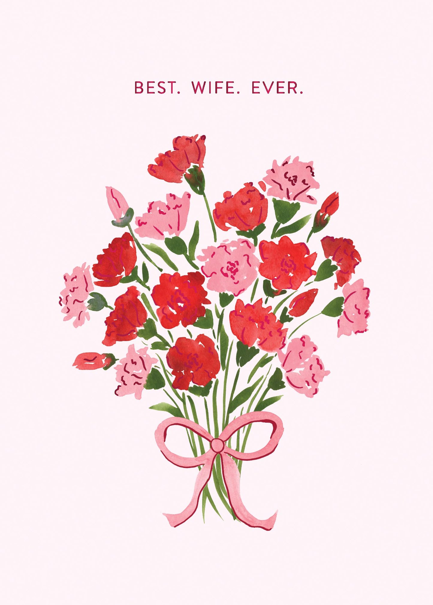 Rose Bouquet Best Wife Greeting Card