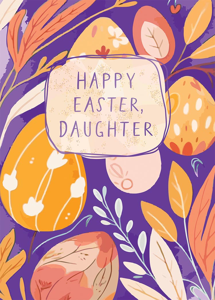 Floral Eggs Daughter Greeting Card