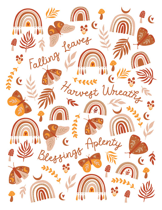 Pumpkins and Rainbows Greeting Card