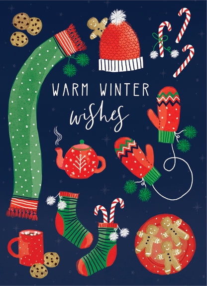 Cozy Winter Icons Greeting Card