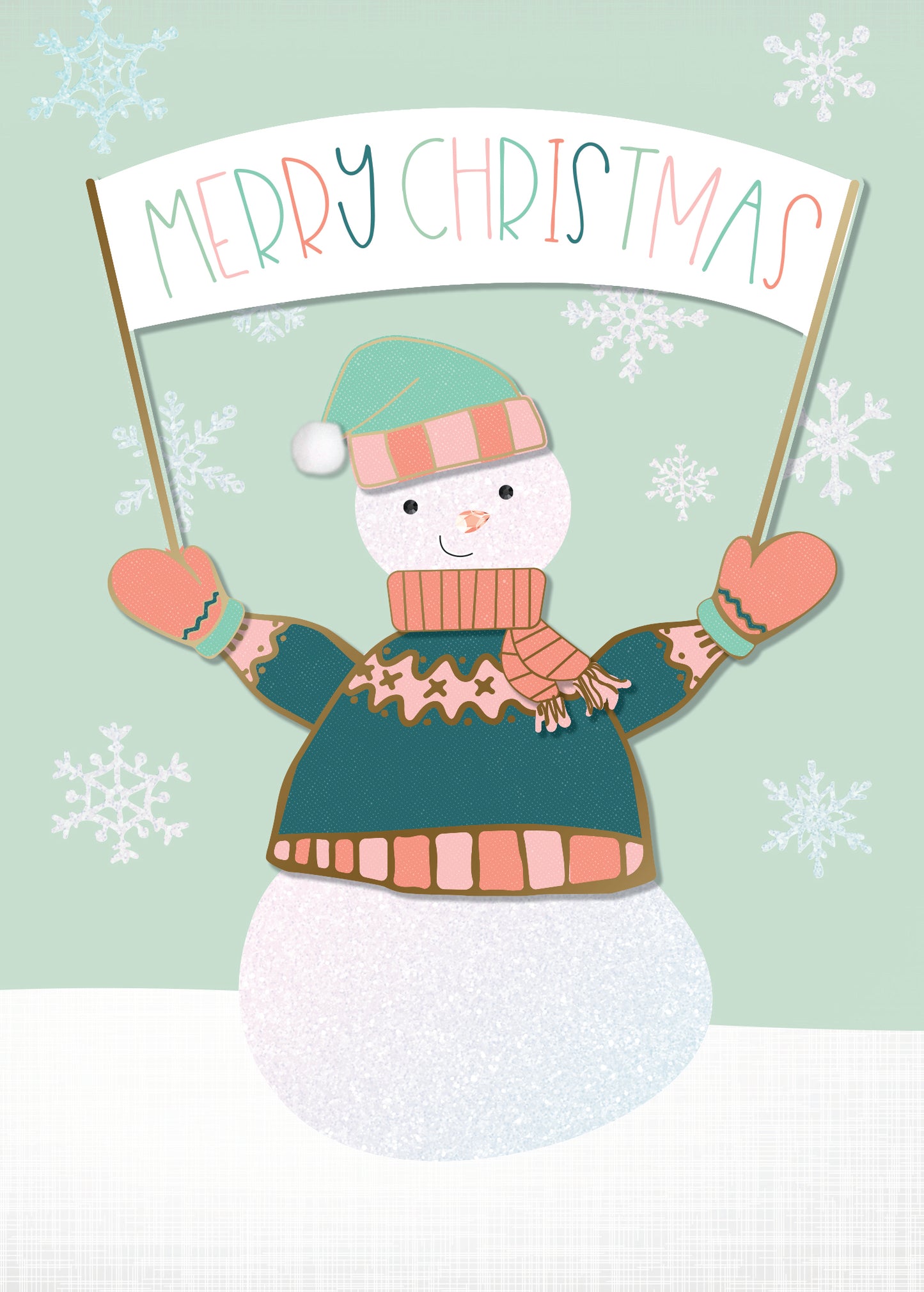 Fancy Little Snowman Greeting Card