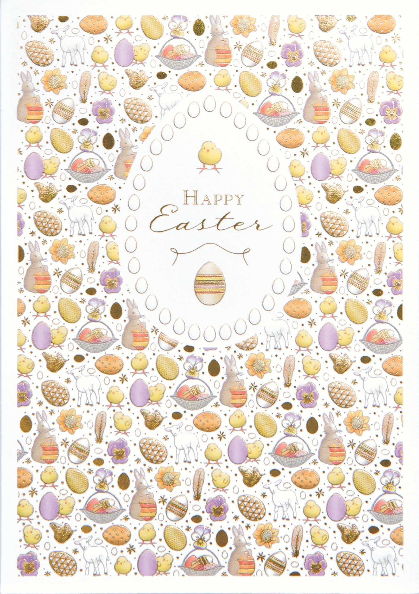 Happy Easter Golden Eggs Greeting Card