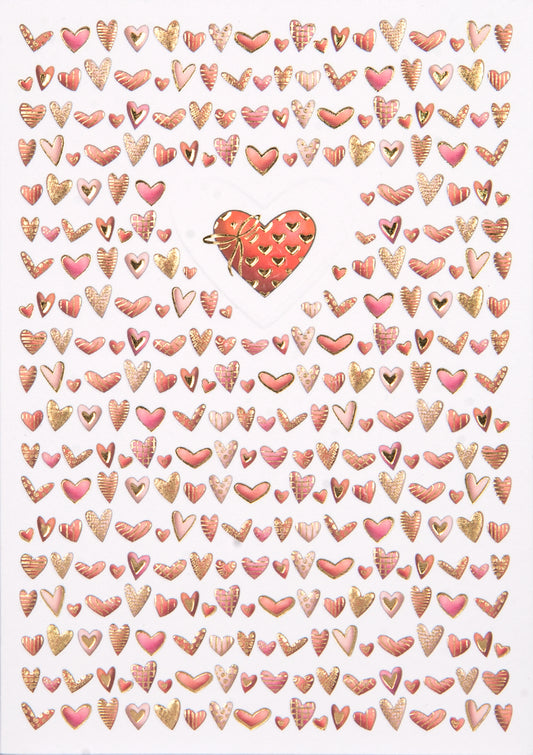 Rows and Rows of Hearts Greeting Card
