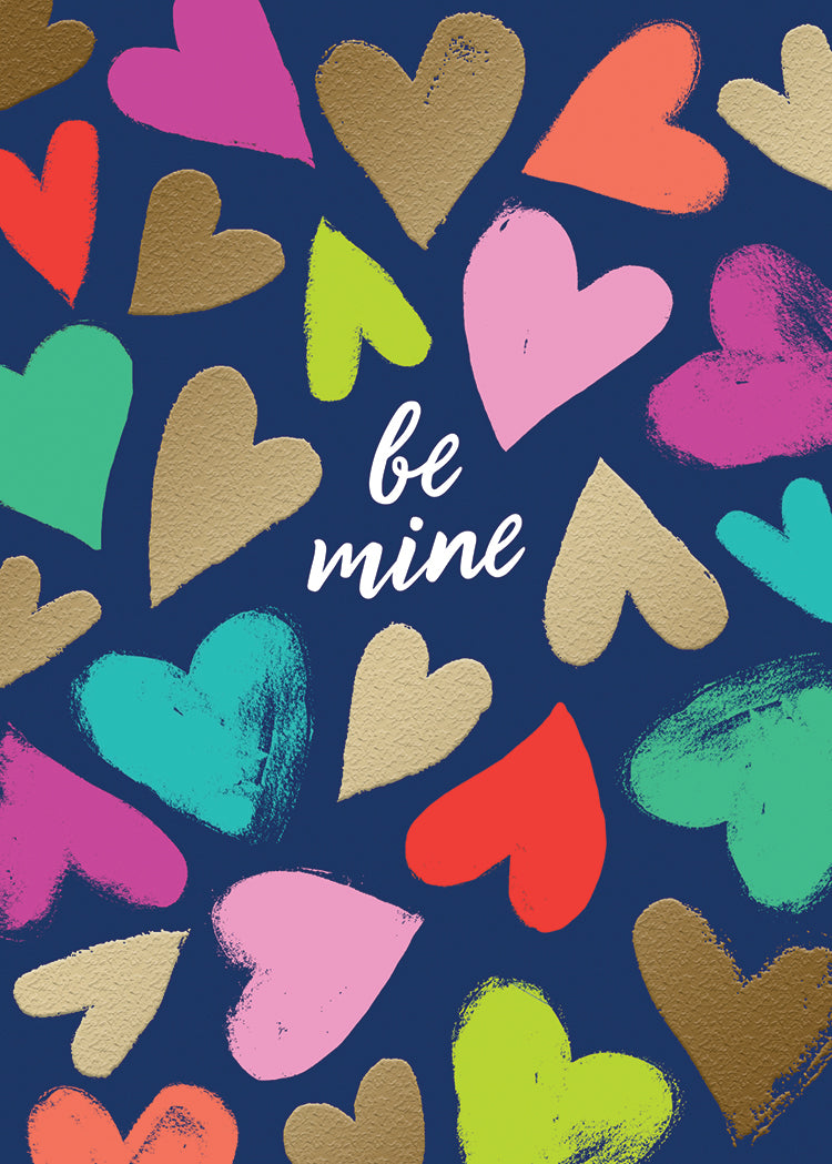 Colorful Textured Hearts Greeting Card