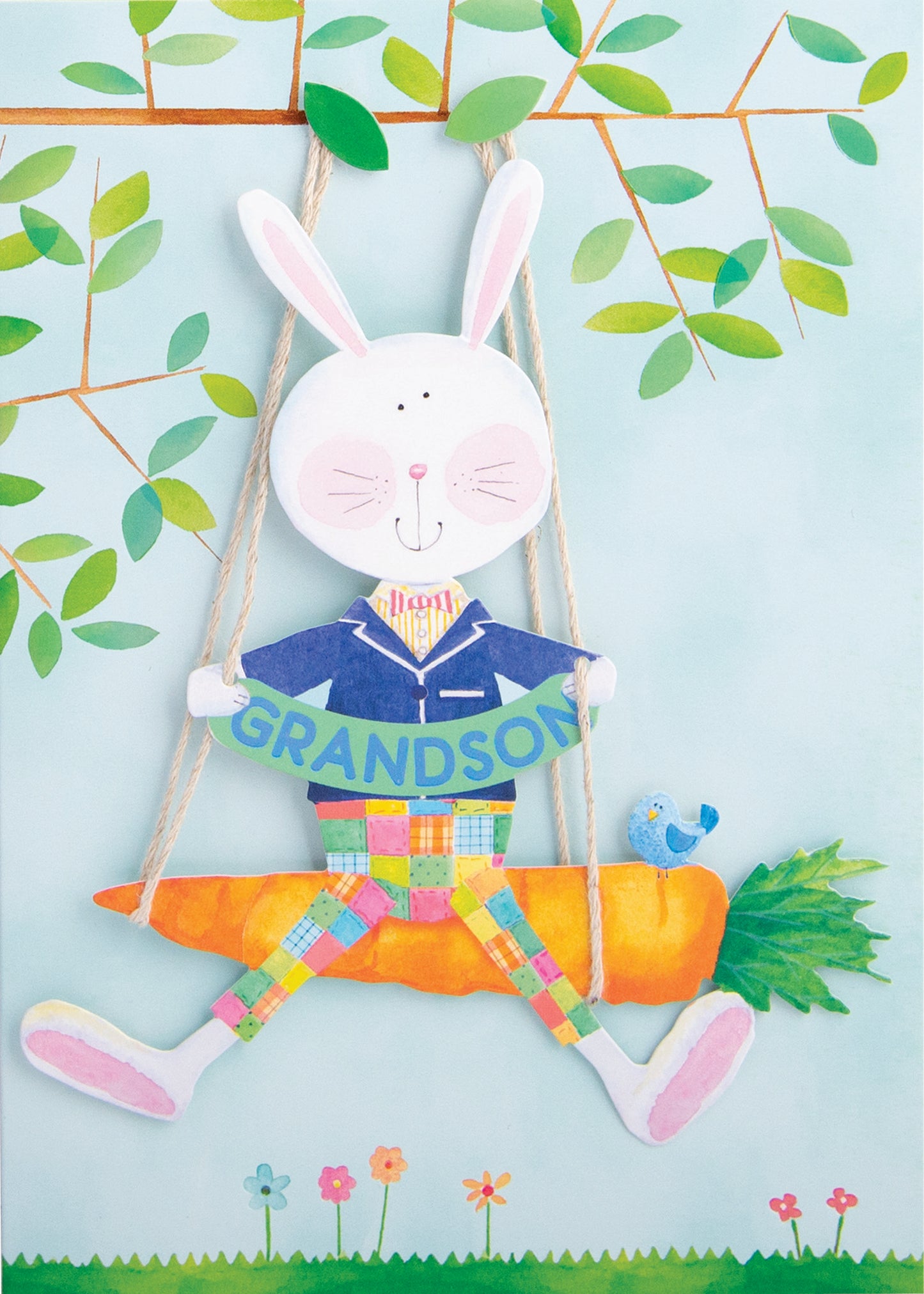 Bunny on Swing Greeting Card