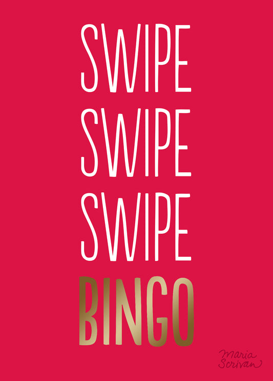 Swipe Swipe Swipe Bingo Greeting Card