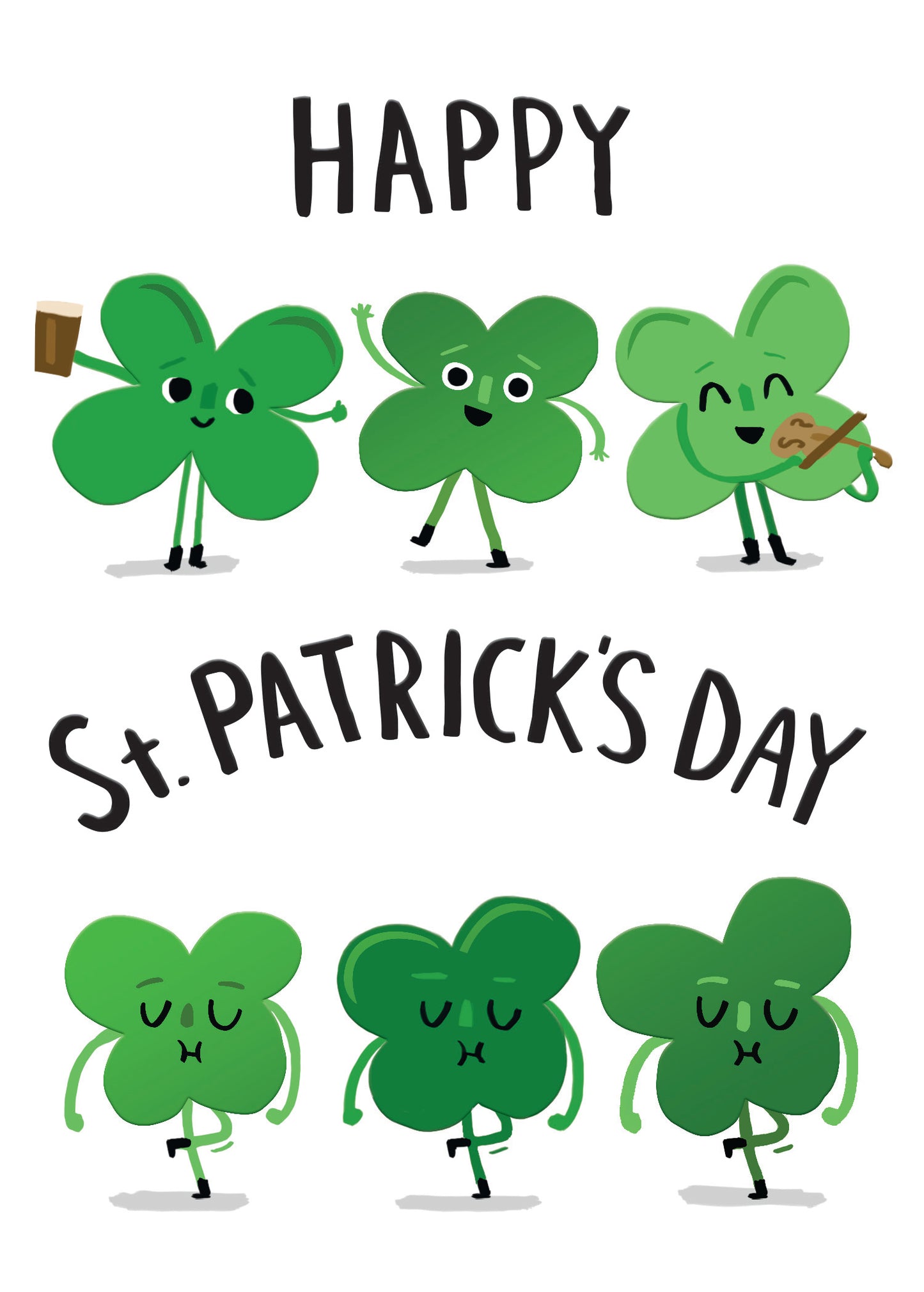 Happy St. Patrick's Clovers Greeting Card