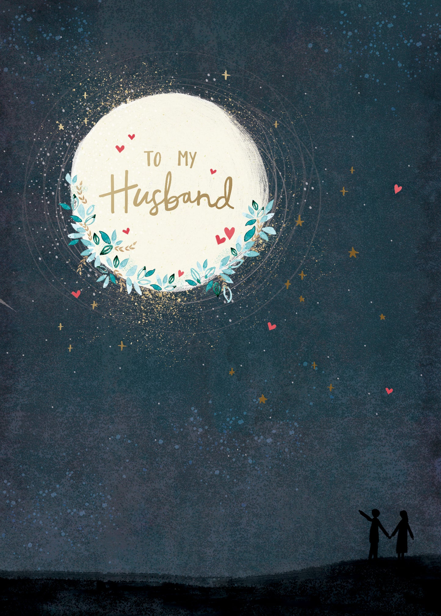 For My Valentine Moon Greeting Card