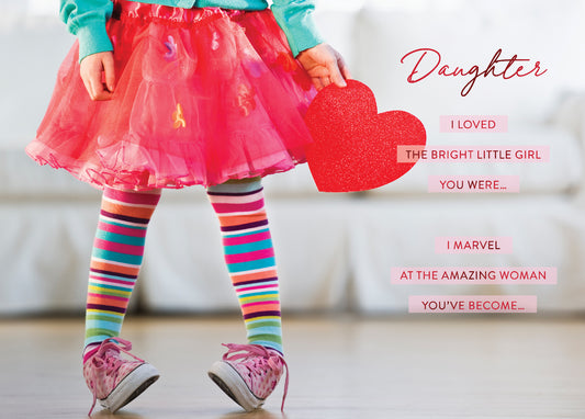 Little Girl In Colorful Tights Greeting Card