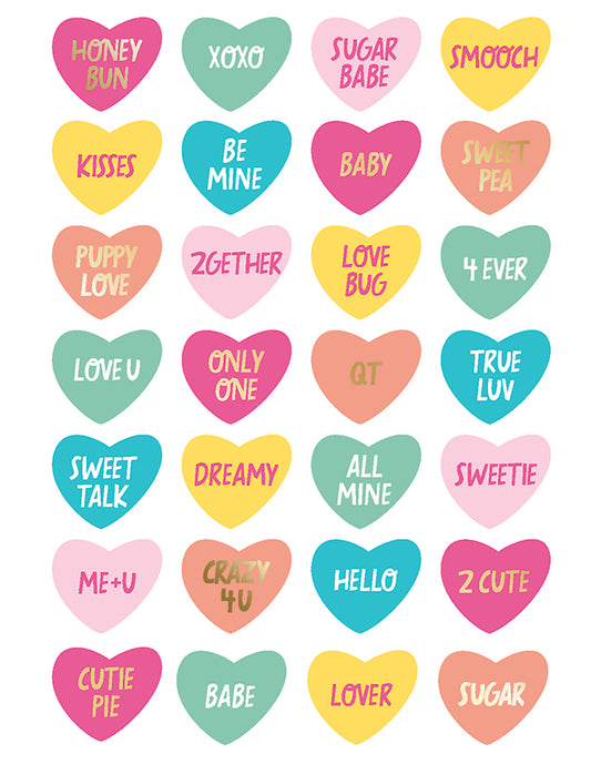 Trendy Convo Hearts Greeting Card