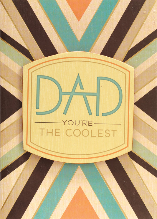 Coolest Dad On Wood Graphic Greeting Card