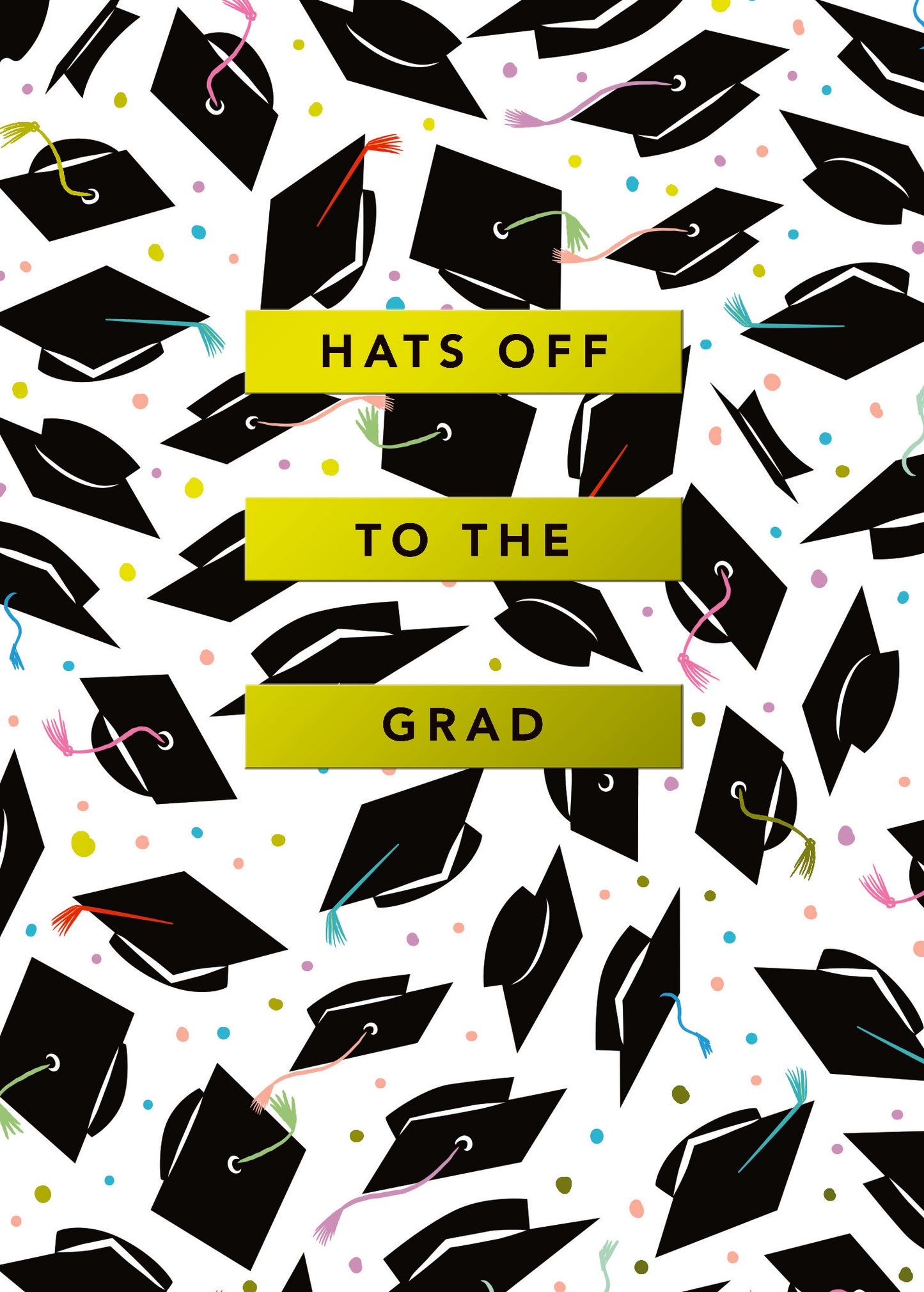 Colorful Tassels Cap Toss Greeting Card