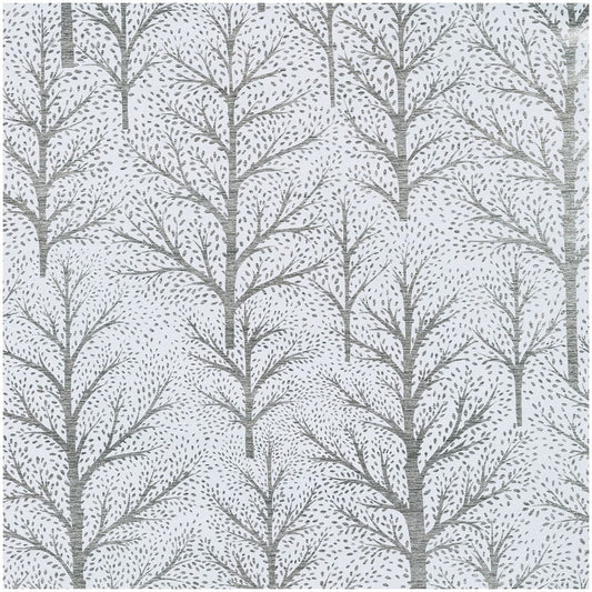 Winter Trees White & Silver Embossed Foil Gift Wrap