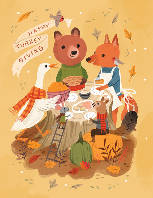 Happy Turkey Giving Greeting Card
