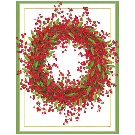 Wreath Of Red Berries Christmas Cards
