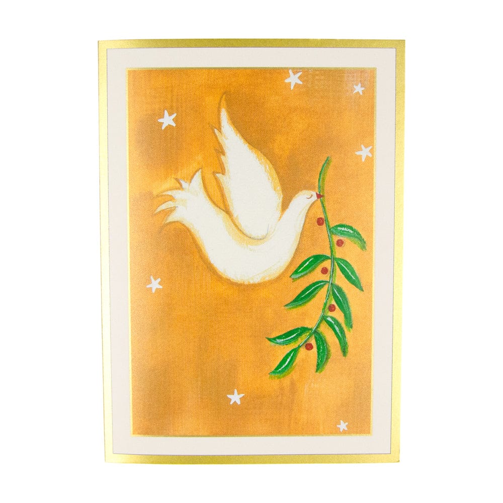 Peace Dove With Holly Branch B-Size Boxed Christmas Cards - 15 Cards And Envelopes