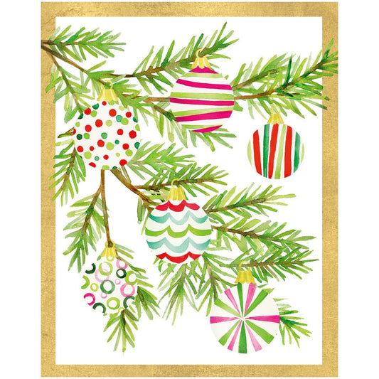 Modern Painted Ornaments Petite Boxed Christmas Cards - includes 15 cards & envelopes