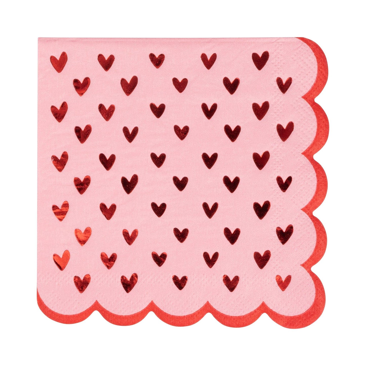 Scalloped Hearts Cocktail Napkin