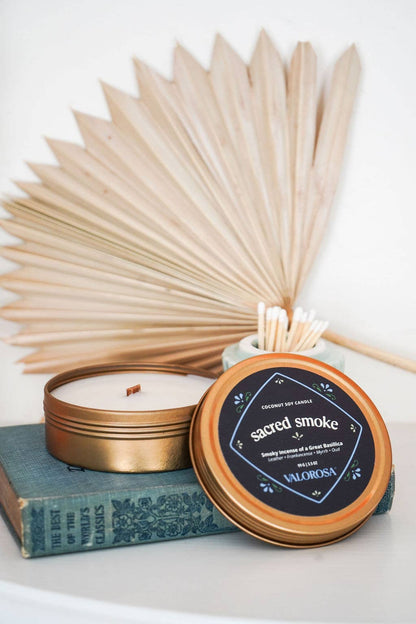 Sacred Smoke Candle Tin | Frankincense, Myrrh, Oud Candle