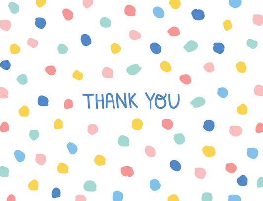 Happy Stripes and Dots Boxed Thank You Cards