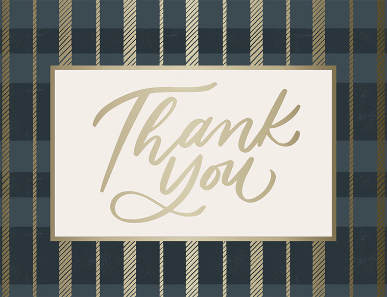 December Meadow-Plaid Thank You Boxed Cards