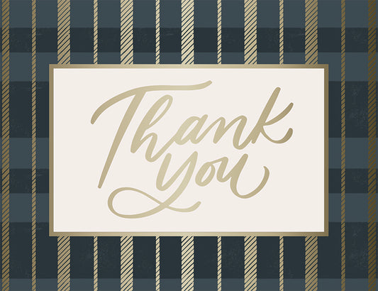 December Meadow-Plaid Thank You Boxed Cards