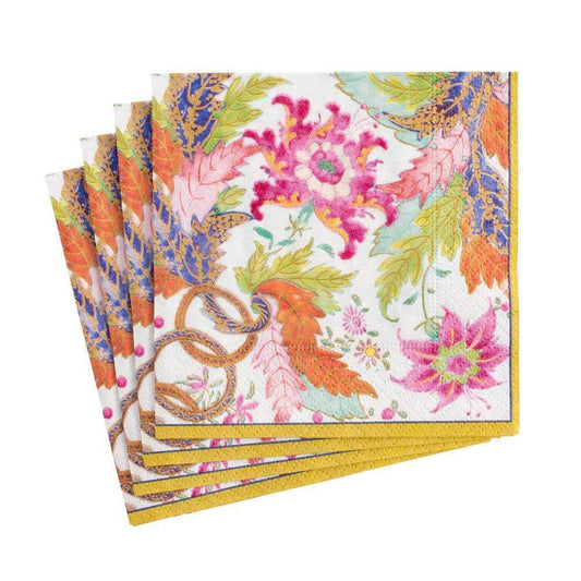 Tobacco Leaf Paper Cocktail Napkins in Ivory