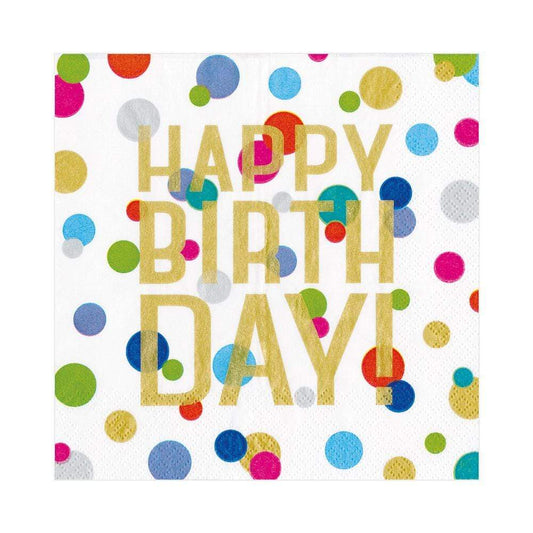 Happy Birthday Confetti Paper Luncheon Napkins