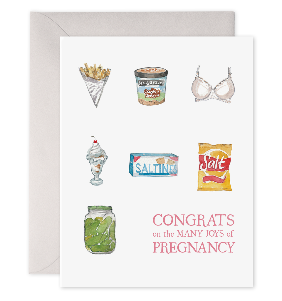 Preggie Snacks | Pregnancy Greeting Card: 4.25 X 5.5 INCHES