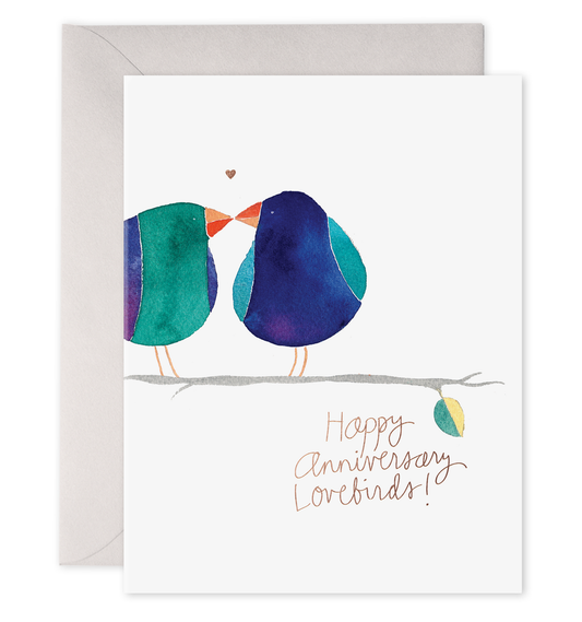Lovebirds Anniversary Greeting Card