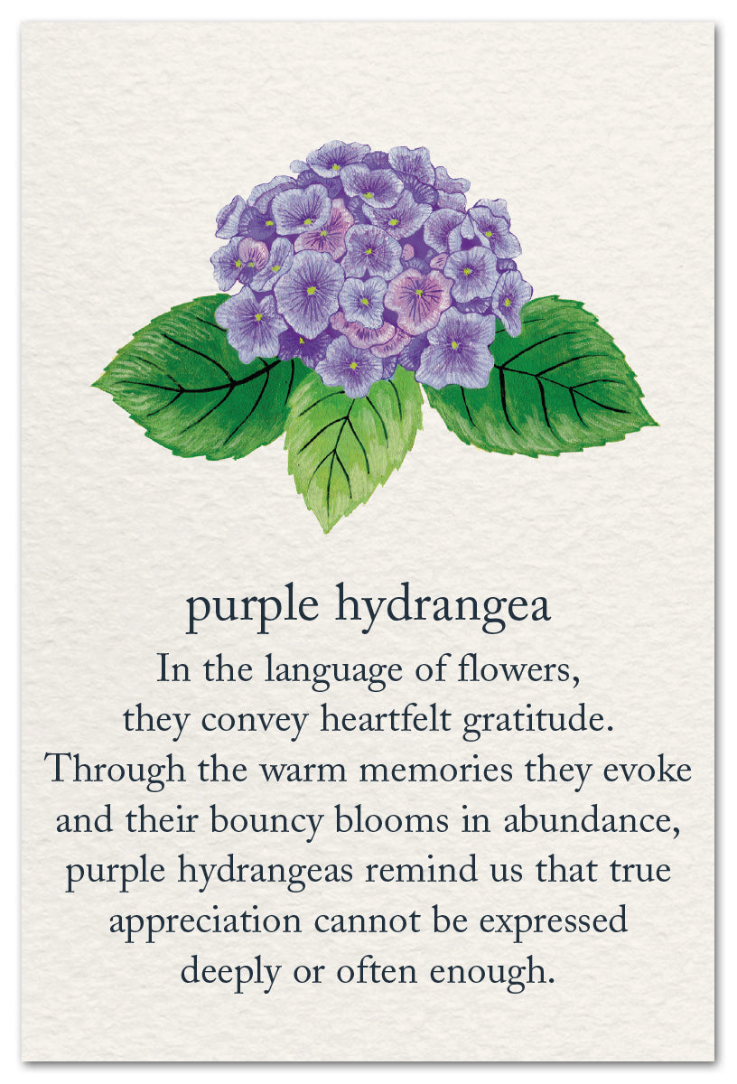 Purple Hydrangea Thank You card