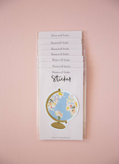 Floral Globe Vinyl Sticker