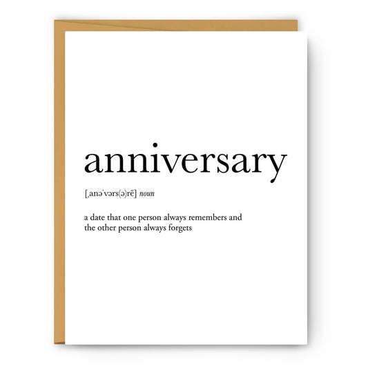 Anniversary Definition - Wedding & Anniversary Card