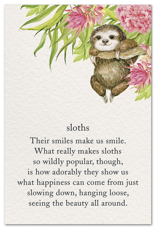 Sloth with Hibiscus card