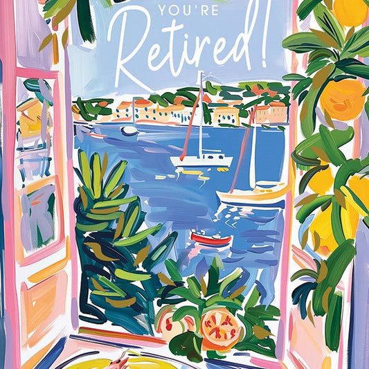 View from the Window Retirement Greeting Card 4.5 X 6.25"
