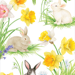 Bunnies And Daffodils Guest Towel