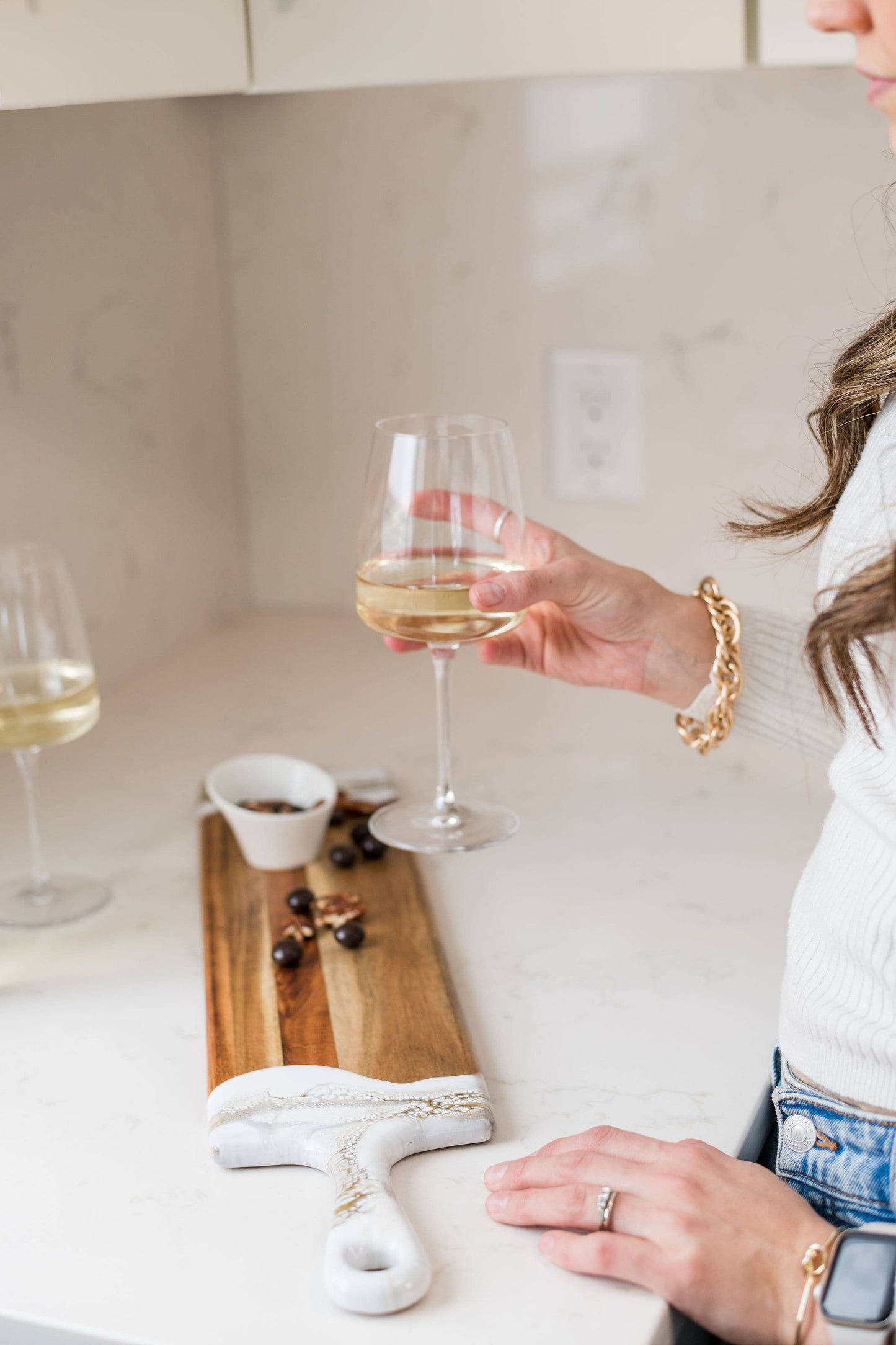 Resin Cheese board / Charcuterie Board - Baguette 5"x24": Onyx