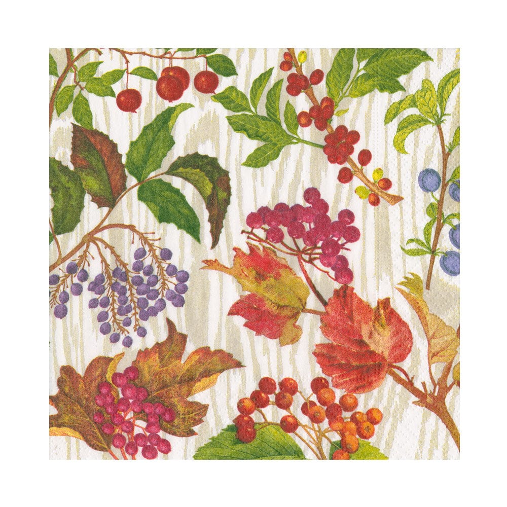 Berry Botanical Taupe Luncheon Napkins