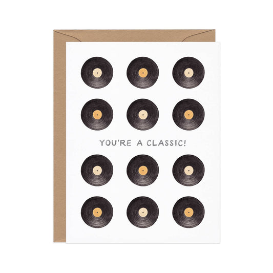 You're A Classic — Vintage Music Pun Birthday Card