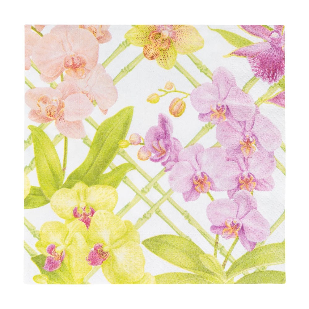 Caspari Orchid Conservatory Napkins - Thumbnail 2